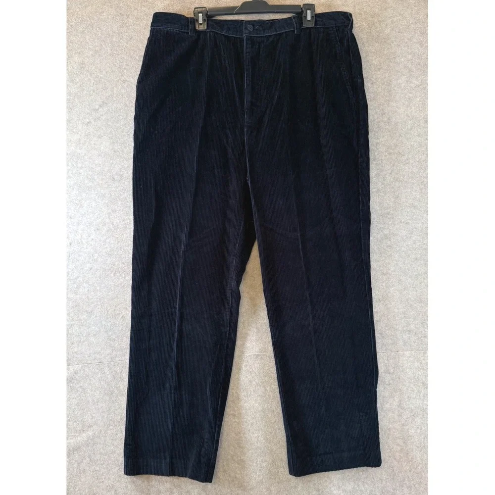 Jos. A. Bank Corduroy Pants 40x32 Navy Blue Straight Leg Cotton 1452-01080
